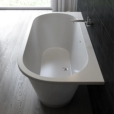 Ванна каменная Holbi Galatea Solid Surface 170x77 белый матовый