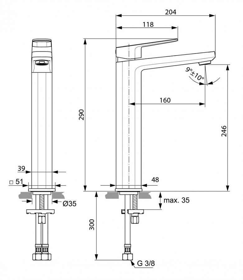 Смеситель Ideal Standard Tonic II Vessel для раковины, хром, A6329AA