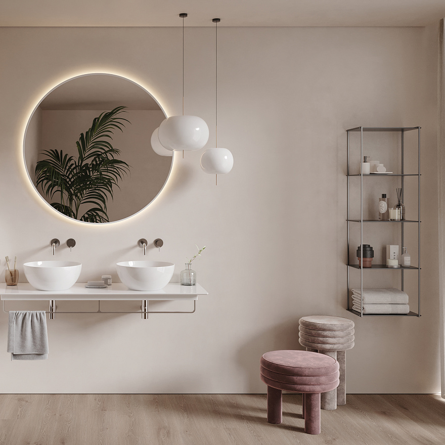 Накладная раковина Catalano Sfera 42х42 h16, арт.0523430001, белый глянцевый