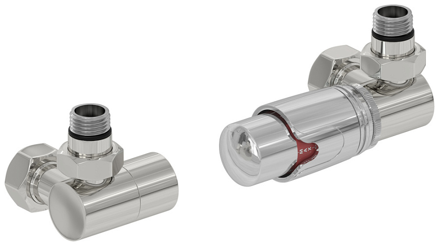 Терморегулятор автоматический 3D правый G 1/2" НР х G 3/4" НГ / набор (Без покрытия), арт.00-1422-0001