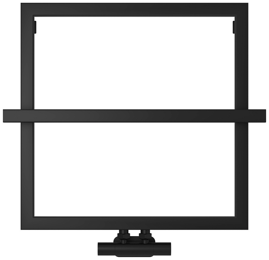 Водяной полотенцесушитель Сунержа Штиль EU50+ 530х530, Матовый чёрный, арт.31-0256-5353