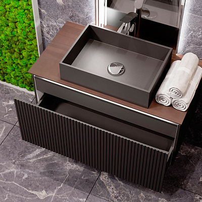 Тумба под умывальник Jorno Strong 100 подвесной антрацит