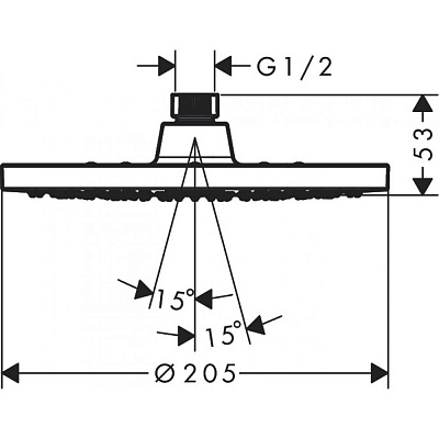 Верхний душ Hansgrohe Vernis Blend 200, 1jet, хром, 26271000