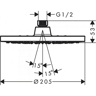 Верхний душ Hansgrohe Vernis Blend 200, 1jet, хром, 26271000