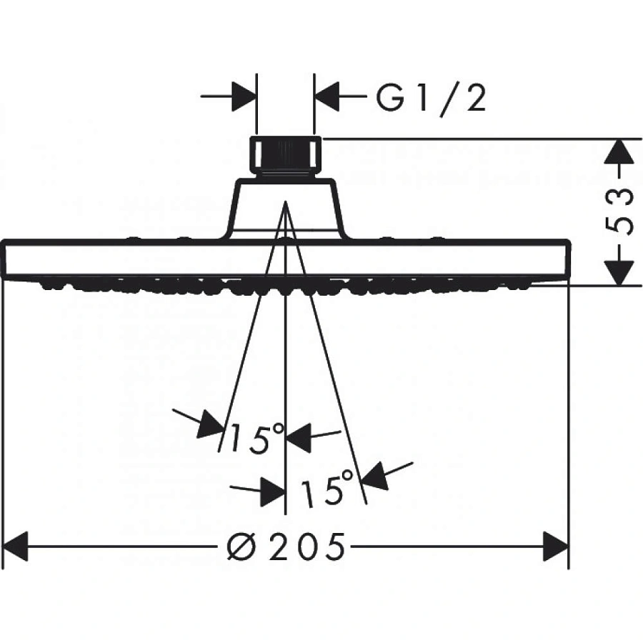 Верхний душ Hansgrohe Vernis Blend 200, 1jet, хром, 26271000