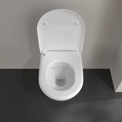 Унитаз подвесной Villeroy&Boch Subway 2.0 5614R001 + 9M78S101 37x56 с тонким сиденьем Soft Close, безободковый