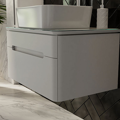 Тумба под умывальник Jorno Shine 75 подвесной белая