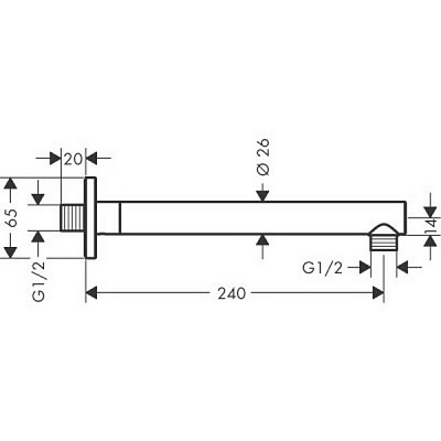 Держатель душа Hansgrohe Vernis Shape, 24 см, хром, 26405000