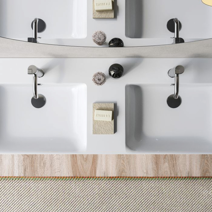 Раковина Catalano Premium 120х47, арт.0221220001, на 2 чаши, без отв. под смеситель, белый глянцевый