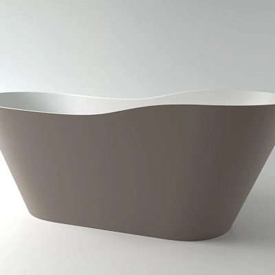 Ванна каменная Holbi Afrodita Solid Surface 161x68 белый матовый
