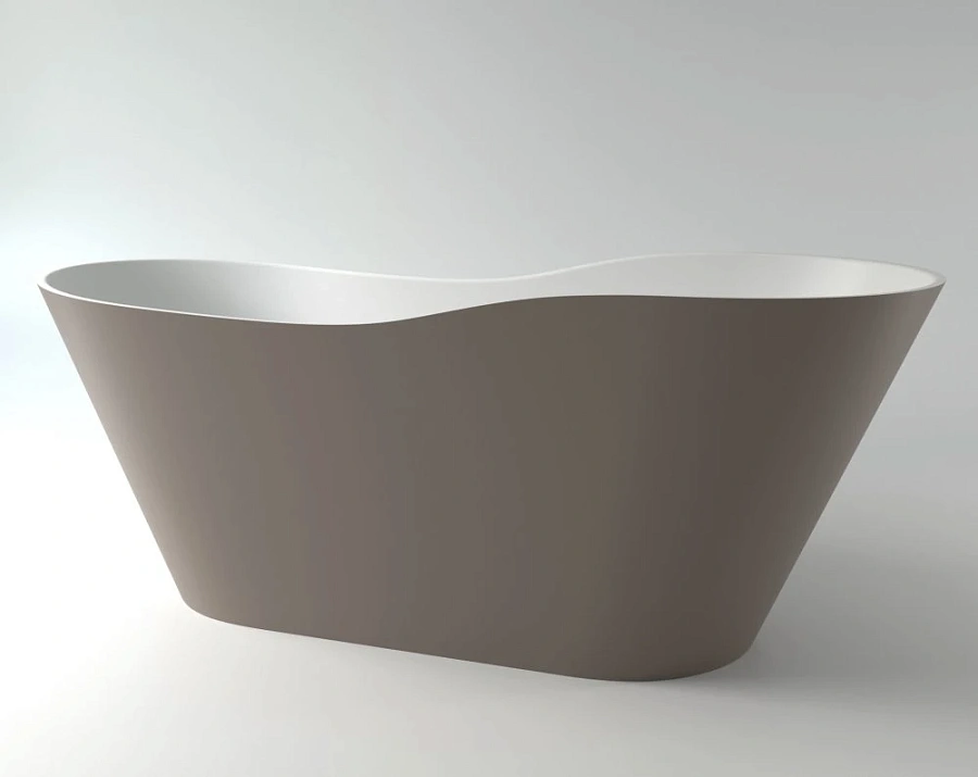 Ванна каменная Holbi Afrodita Solid Surface 161x68 белый матовый