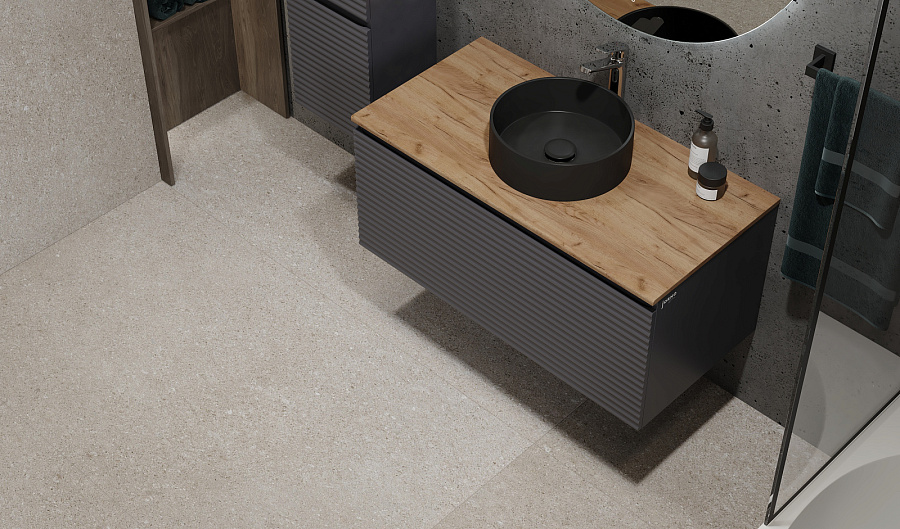 Тумба Jorno Cossety 100 подвесная Антрацит/Дуб Крафт золотой