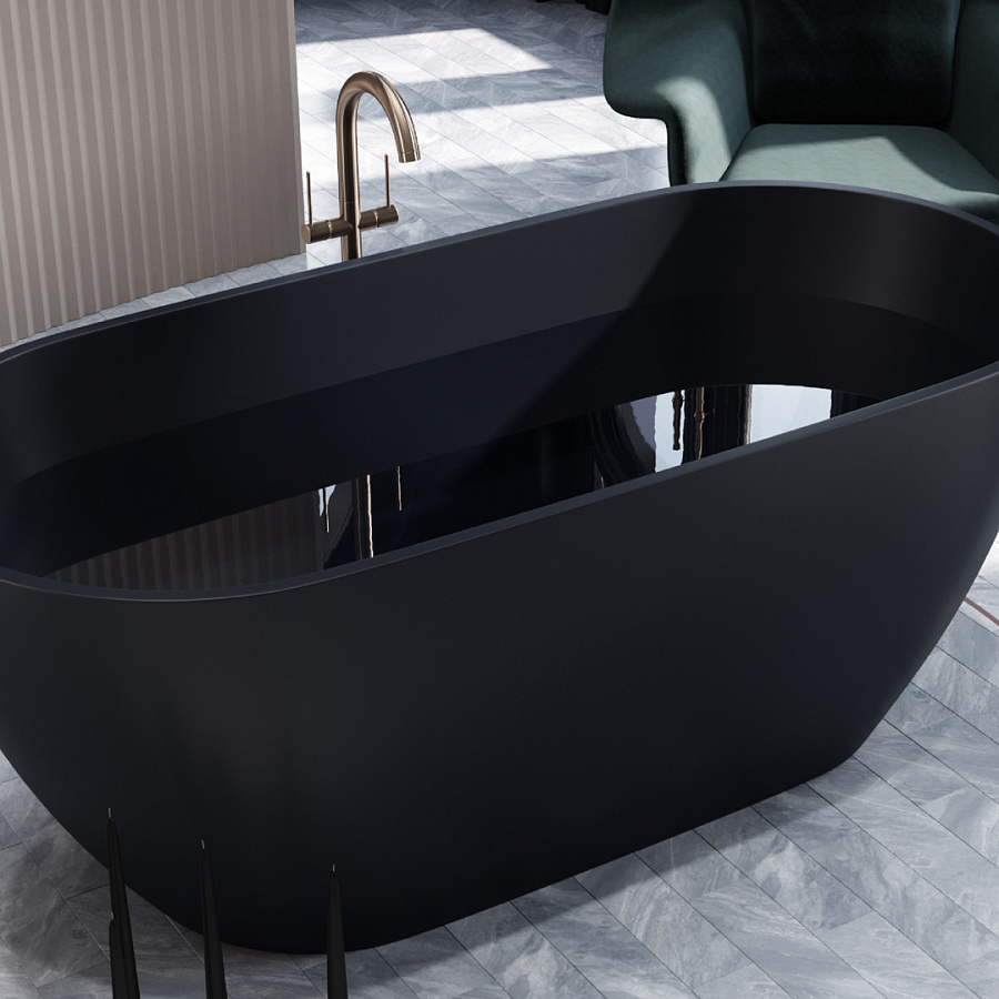 Ванна каменная Holbi Venus Solid Surface белый изнутри /любой цвет по RAL снаружи