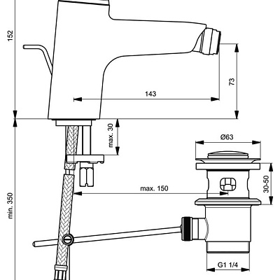Смеситель Ideal Standard Connect Blue B9920AA для биде