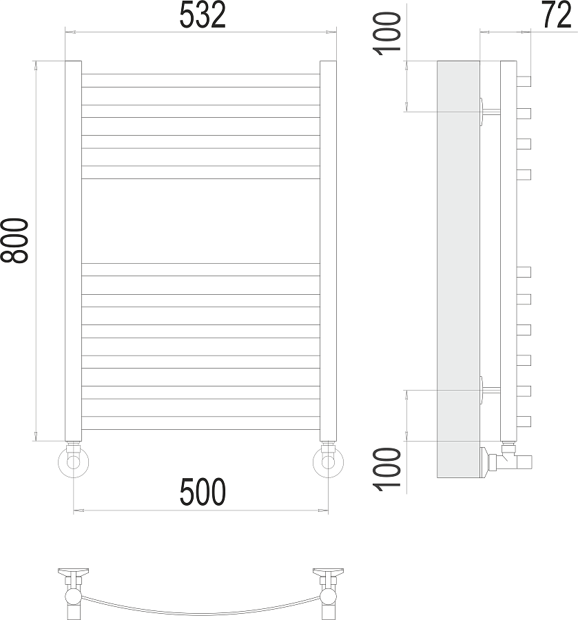 Авиэль П10 500х800 Полотенцесушитель TERMINUS, арт.4670078529015