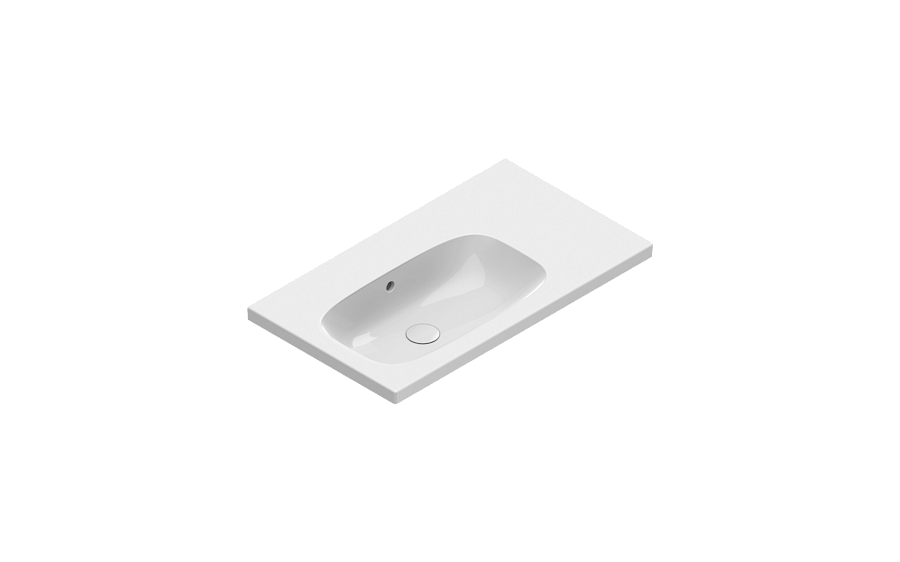 Раковина Catalano Alvea 80х46, арт.0620840001, чаша слева, без отв. под смеситель, белый глянцевый