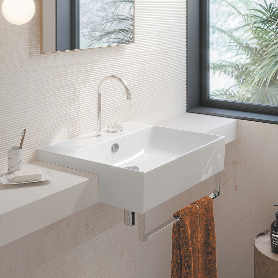 Раковина Catalano Zero 55х47, арт.0126550001, встраиваемая сверху, белый глянцевый