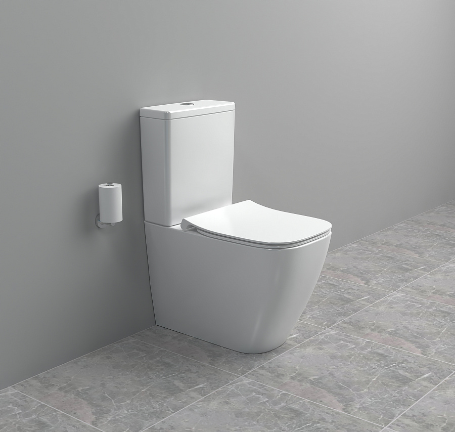 Напольный унитаз Ideal Standard i.life S RimLS+ с бачком и сиденьем Soft-Close, пристенный