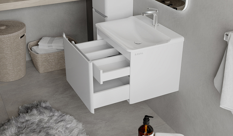 Тумба под умывальник Raval Welto 60 подвесная белая