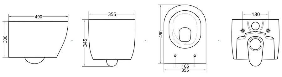Комплект инсталляция TeceBase с белой кнопкой и унитаз подвесной Pestan Fluenta 49x35,5 Turbo 360° с пневмокрышкой  40013803 + 40013801