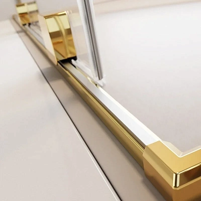 Душевая дверь Radaway Furo KDD Gold, 90 x 200 см, с неподвижной частью, стекло прозрачное, профиль золото, правая, 10105090-09-01R