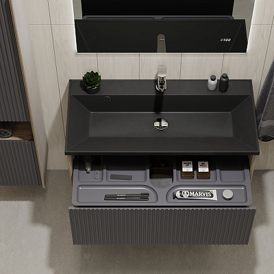 Тумба Jorno Tossony 90 подвесная Дуб Самдал/Антрацит