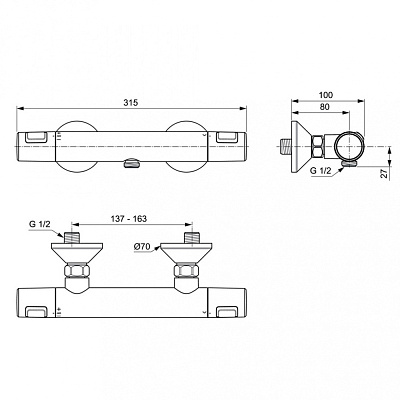 Термостат Ideal Standard Ceratherm T25 A7201AA  для душа