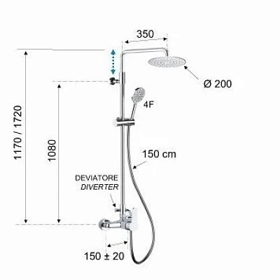 Душевая система Remer Winner W37A8MPEC20M, хром
