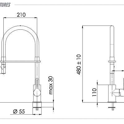 Смеситель для кухни Remer Energy EY541, хром