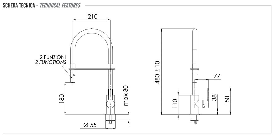 Смеситель для кухни Remer Energy EY541, хром