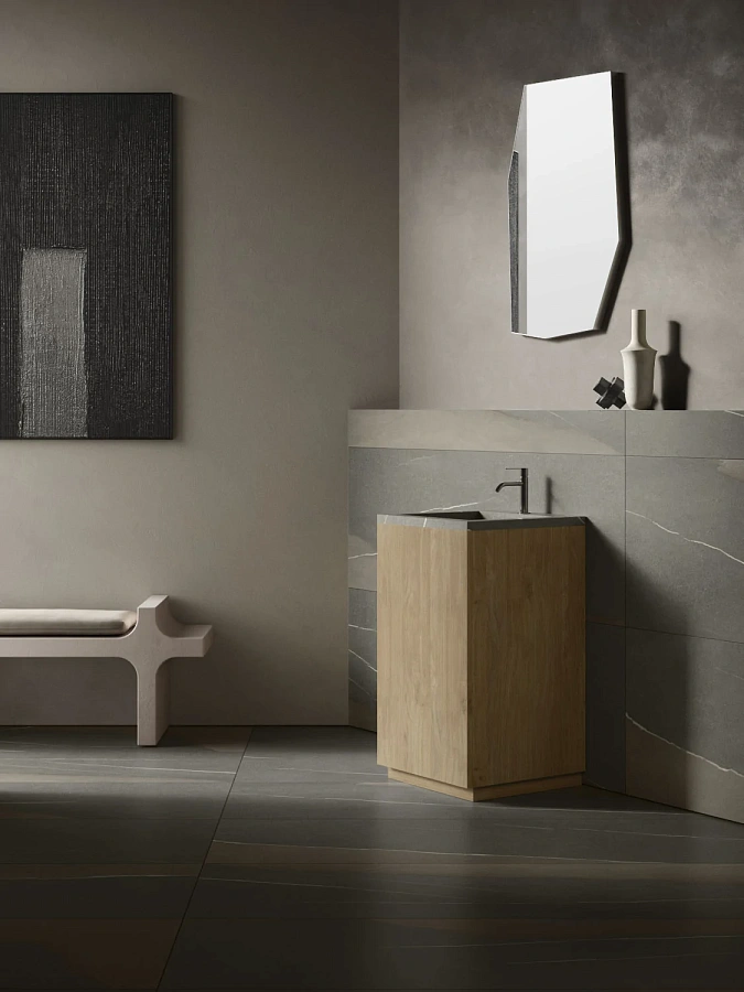 Раковина из керамогранита ITALON HOME Cube Air 50 Wood