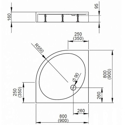 Душевой поддон Radaway Patmos A900 Compact 90x90x16