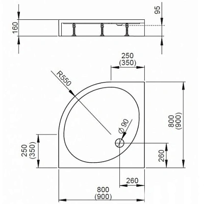 Душевой поддон Radaway Patmos A900 Compact 90x90x16