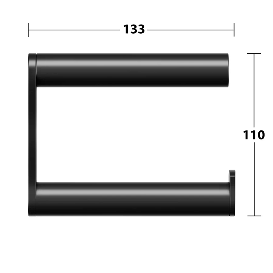 Держатель туалетной бумаги Keuco Plan с открытой формой скобы 14962370000 черный матовый, исполнение справа