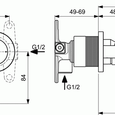 Встраиваемый смеситель для раковины Ideal Standard Ceraline Black A6938XG