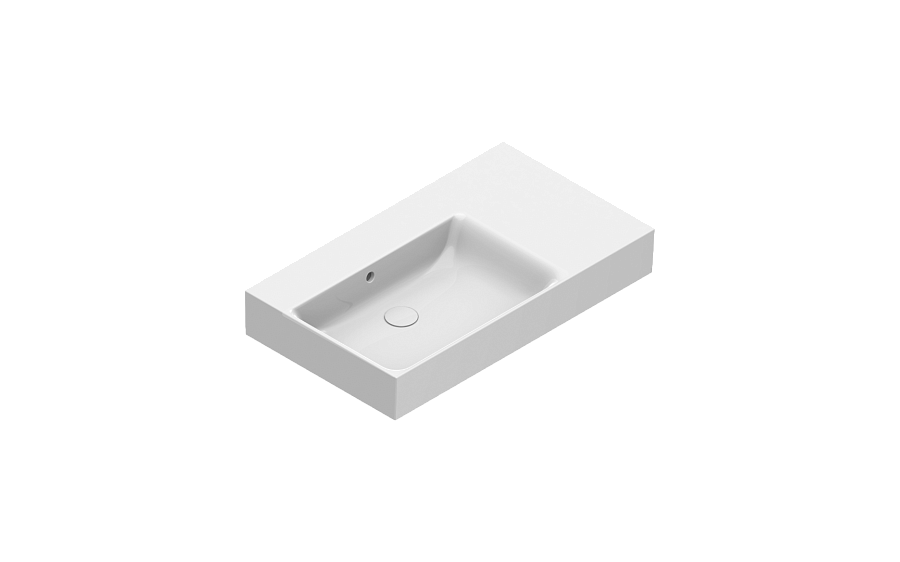 Раковина Catalano Premium 80х47, арт.0220840001, чаша слева, без отв. под смеситель, белый глянцевый