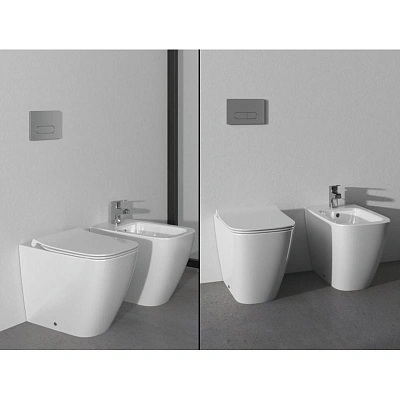 Унитаз приставной Standard i.life B безободковый RimLS+, c сиденьем Soft-Close