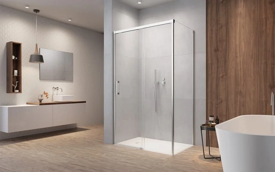 Душевая дверь Radaway Idea KDS 120 х 200.5 см с неподвижной частью, стекло прозрачное, профиль хром, левая, 10115120-01-01L