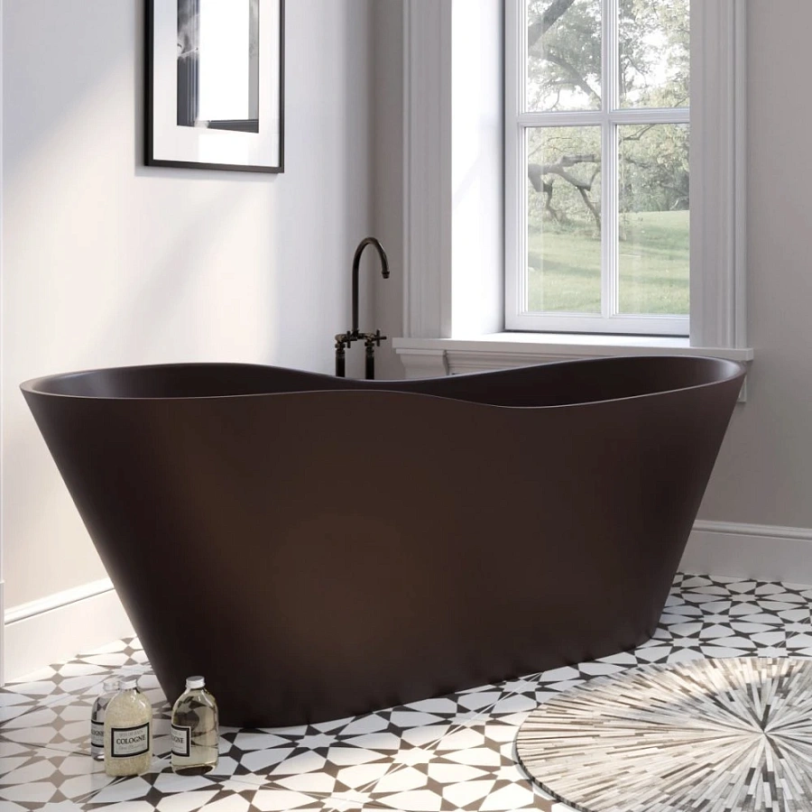 Ванна каменная Holbi Afrodita Solid Surface 161x68 белый матовый