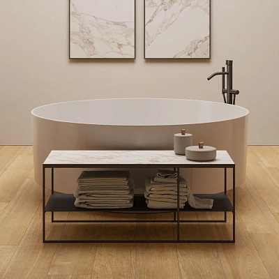 Журнальный столик со столешницей из керамогранита Italon Home SQUARE 100