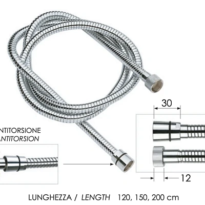 Шланг для душа 120 см Remer 333CNDGAT120, хром