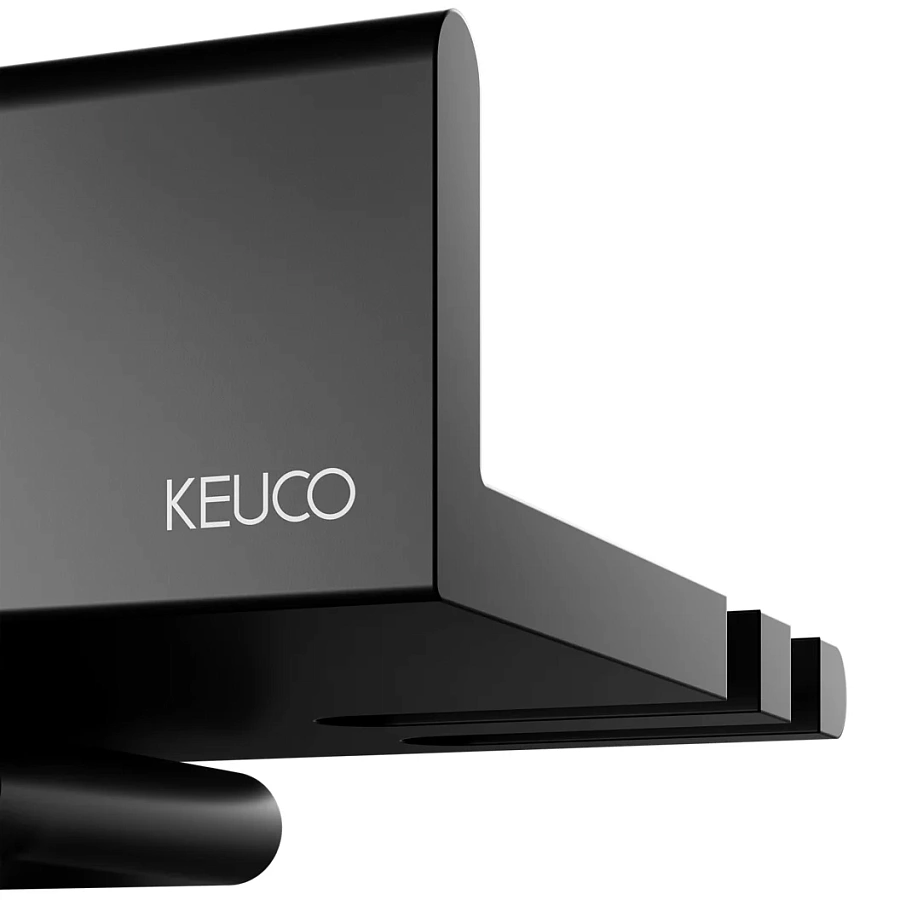 Полочка для душа cо стеклоочистителем Keuco Reva 12859370000 черный матовый