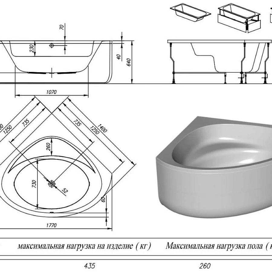 Ванна акриловая Kolpa-San Dolores 140x140