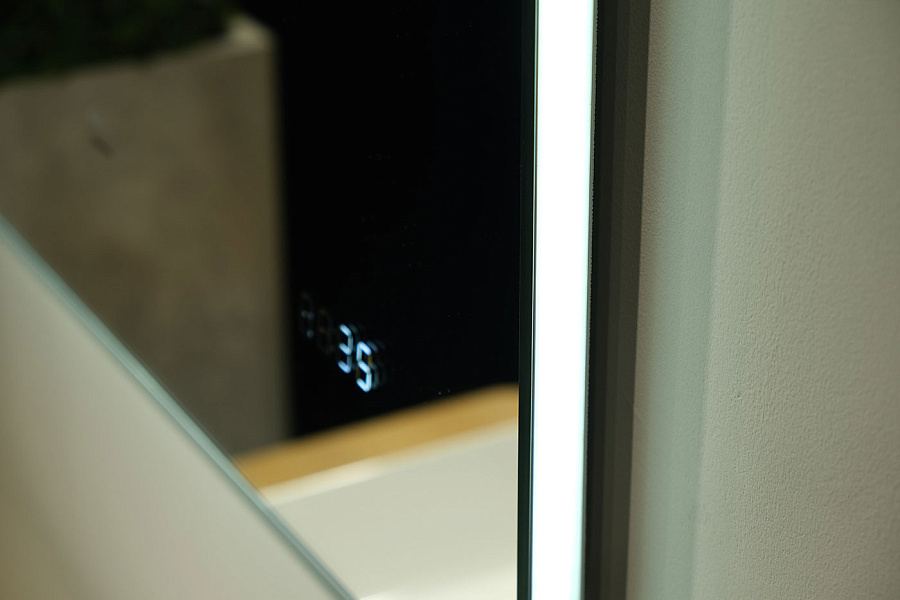 Зеркало Raval Kvadro 100 с подсветкой и часами