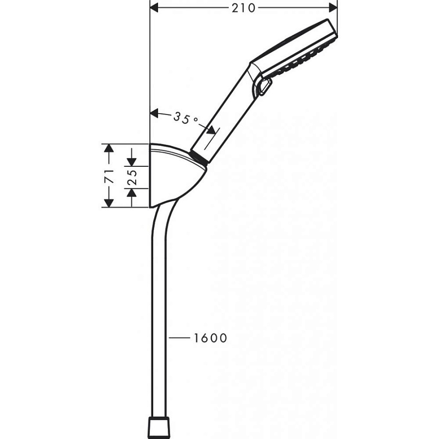 Porter-набор Hansgrohe Vernis Blend, Vario, 1,60 м, 26273000