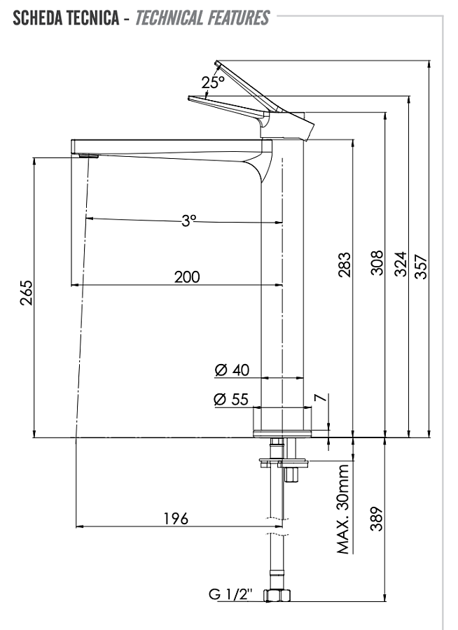 Смеситель для раковины Remer Slash SL11L