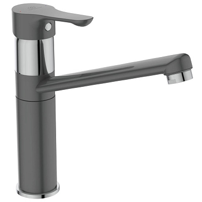 Смеситель Ideal Standard Ceraplan III Alpha для кухонной мойки, серый/хром матовый, BC813U8, цвет серый матовый