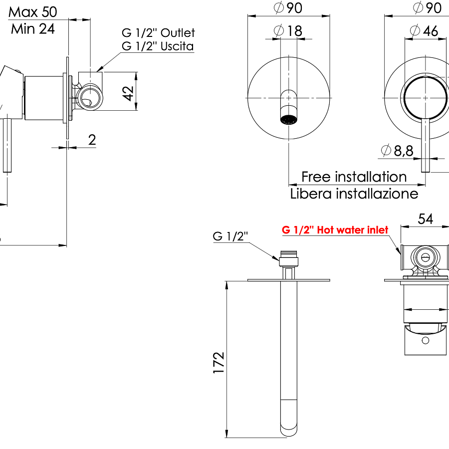 Смеситель для раковины Remer X Style X15C, хром