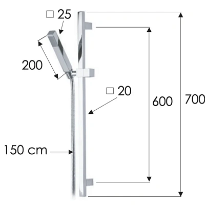 Душевая стойка с ручным душем и шлангом Remer 317S317SS, хром