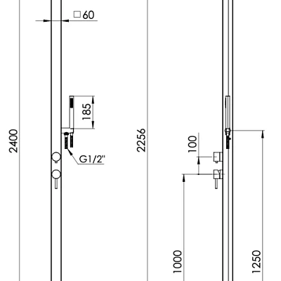 Душевая система напольная Remer SS331Q2L7MMUFM20, нерж. сталь